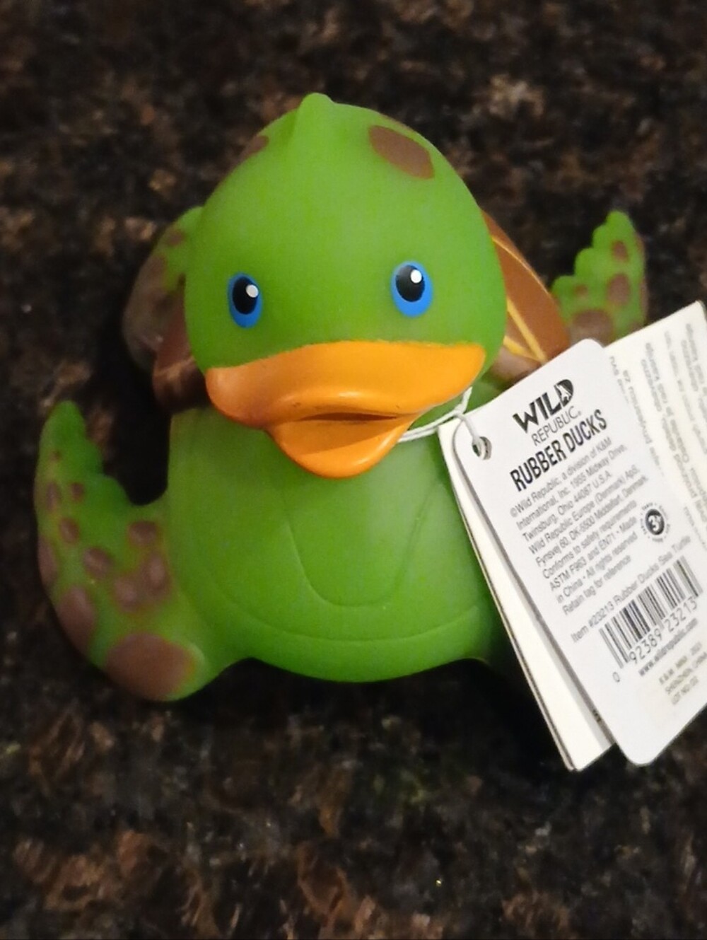 Wild Republic Green Turtle Rubber Duck